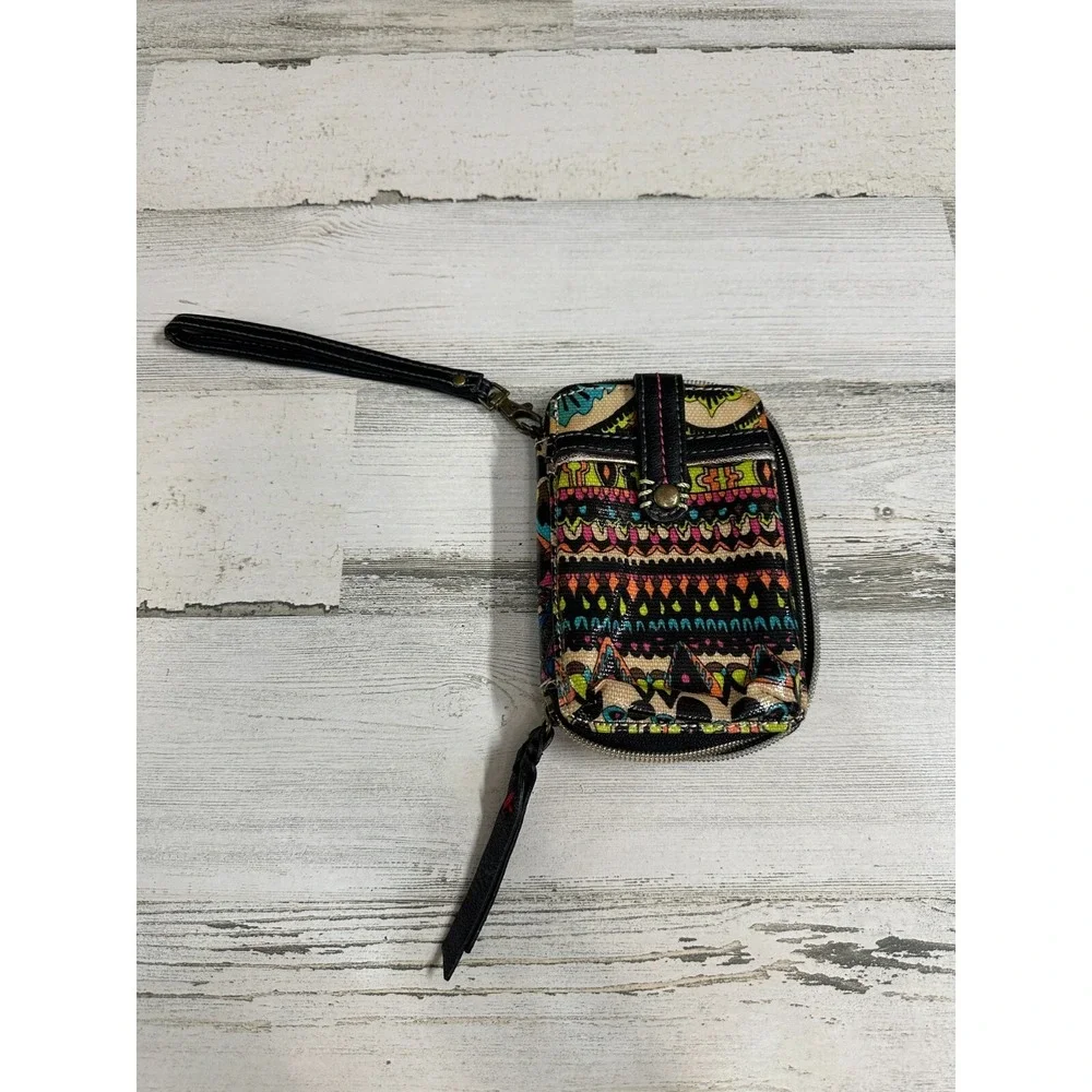 Sakroots Zip Around Wristlet‎ Wallet Cardholder Abstract Tribal Colorful Aztec